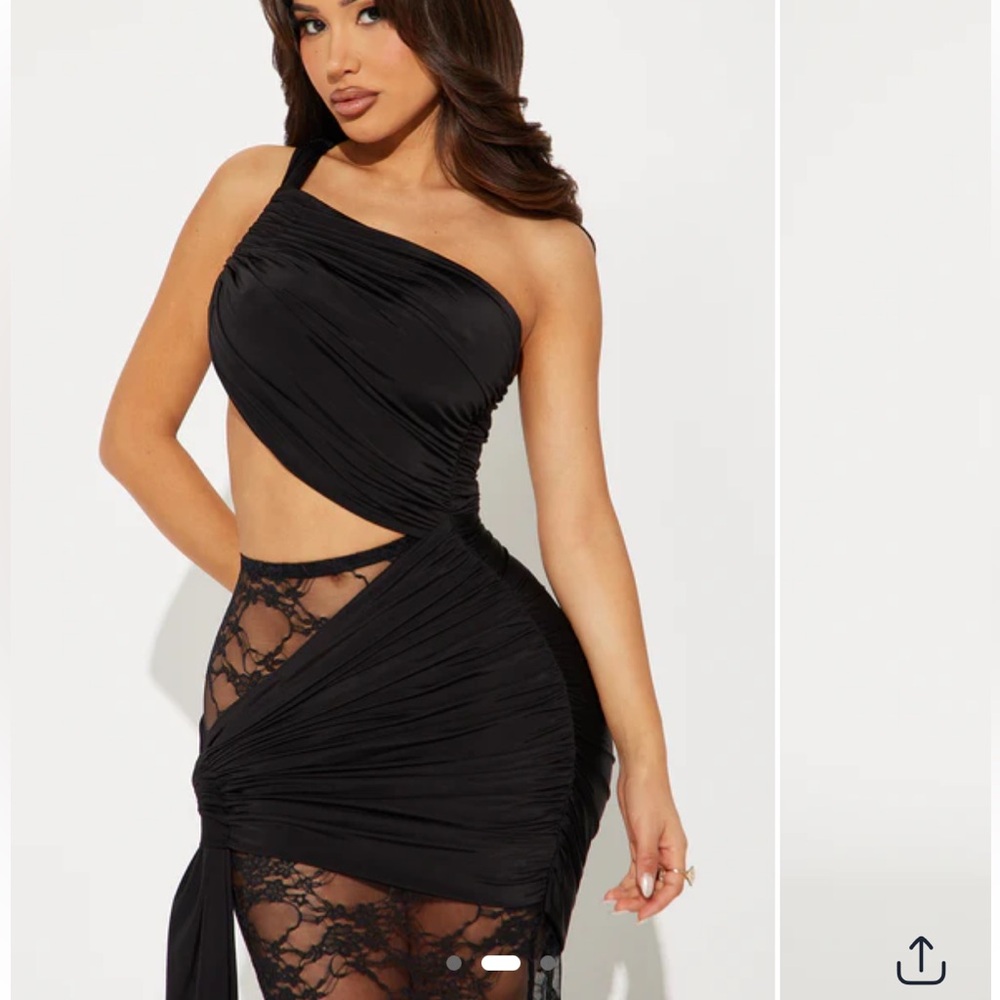 Fashion Nova Black Asymmetrical One Shoulder Bodycon Dress